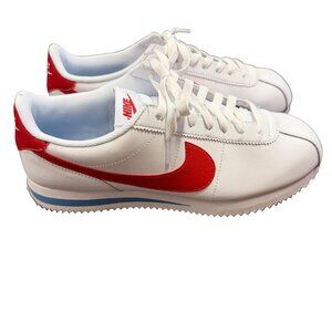 Nike Men’s 9.5 Classic Cortez Forrest Gump White Red Blue Leather Low Sneakers